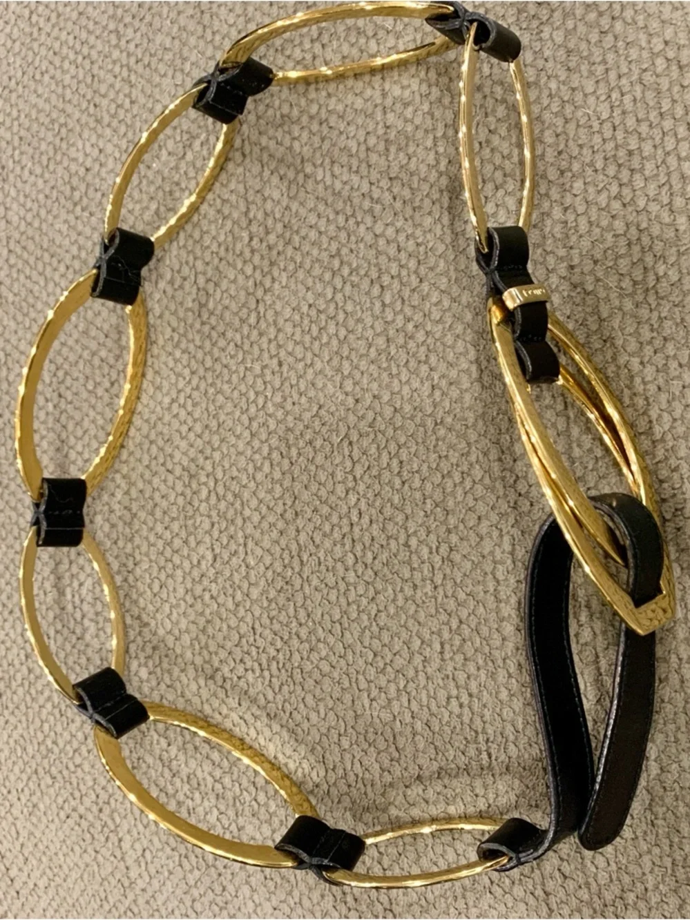 Vintage Gucci Black and Gold Chain-Link Women's Belt